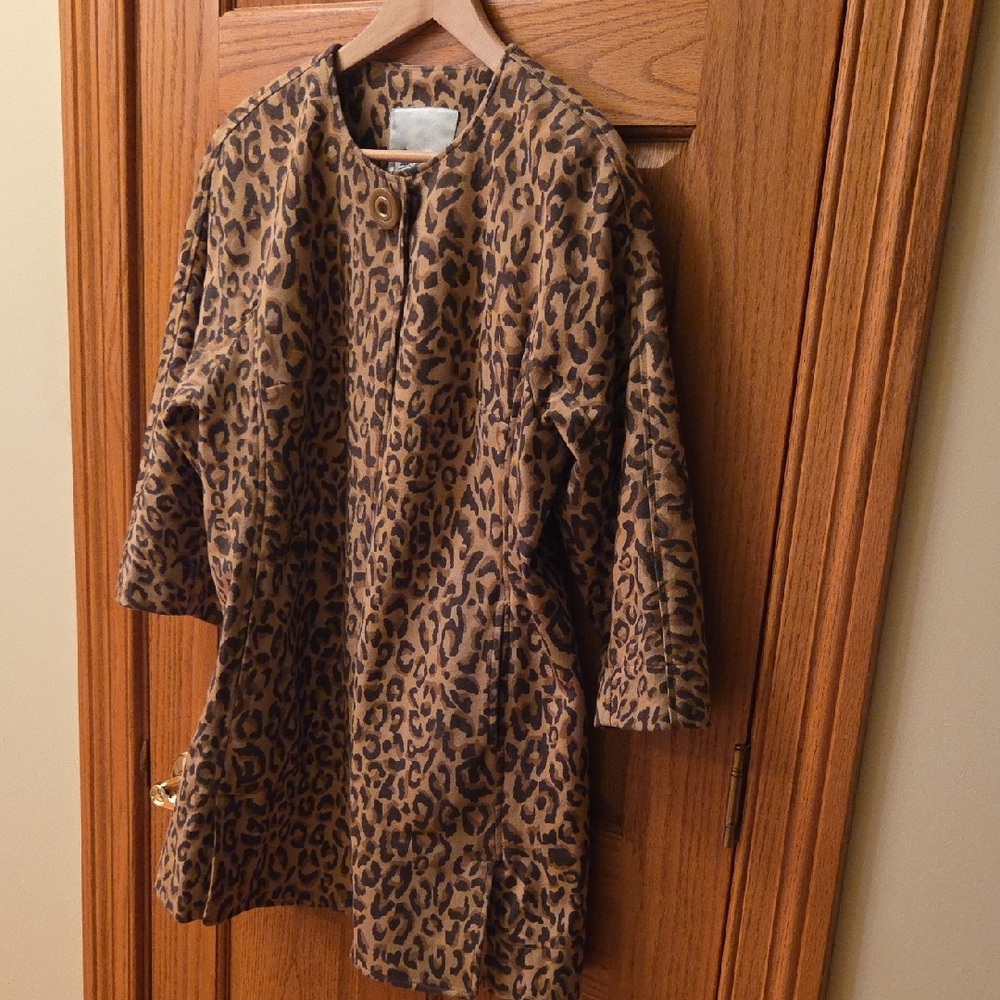 Brown and Black Leopard Print Coat